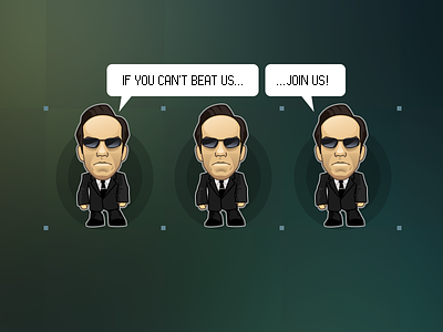 Surprised to see me? agent smith character game art matrix smile suit