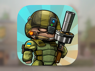 Islands Defense TD Icon big gun head icon ios modern soldier war