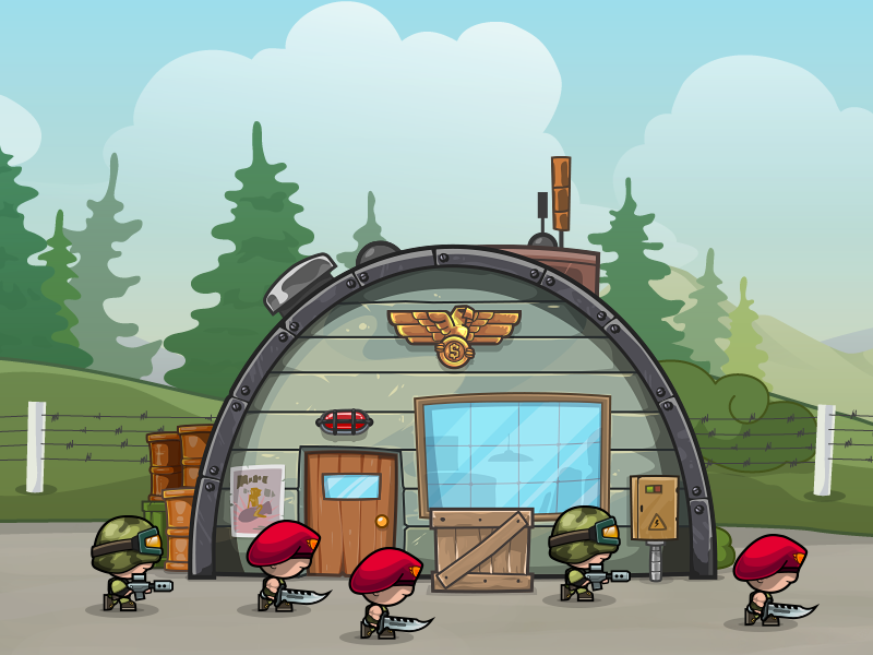 Codename "Modern Miniwarriors" - Warehouse vector illustration army mobile game game art building warehouse soldier