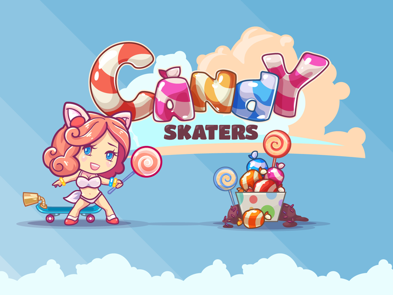 Candy Skaters boobs girls kelpiestudio rainbow logo game candy