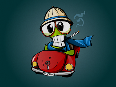 ABRVALG! abrvalg car cartoon character fish green logo mascot red vector
