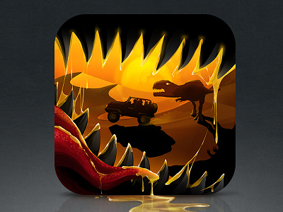 DINO DOMINION iOS Icon arrrrrgh!!!! dart117 desert dinosaur game icon ios iphone jaws