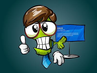 Thumbs up! blue character dont worry error screen thumbs up! vector