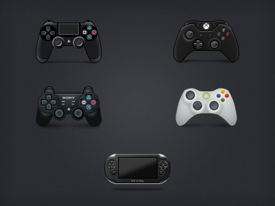 Video Game Controller Icons controllers pixel ps3 ps4 video games vita xbox 360 xbox one