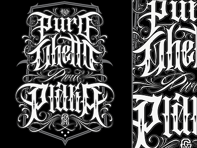 Puro Ghetto, Pura Plaka (GM) gangster lettering typography
