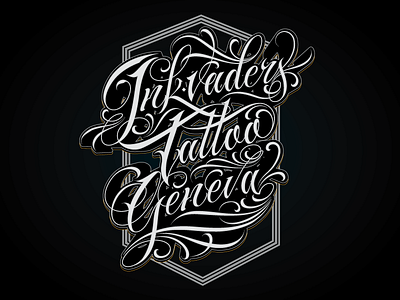 Inkvaders Tattoo Geneva digital art hand lettering ink lettering script tattoo typography urban art