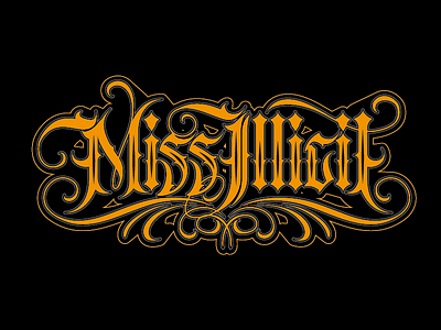 Miss Illicit handlettering lettering logo logotype
