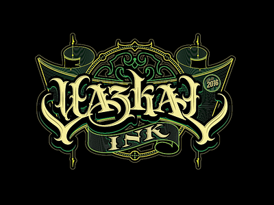Yazkal Ink lettering logo logotype tattoo