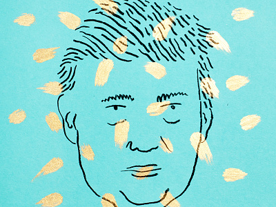 Trump blue election gold illustration marker paper print trump