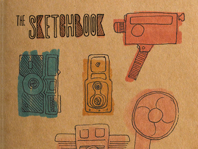 The Sketchbook blue camera kraft marker pen red sketchbook vintage
