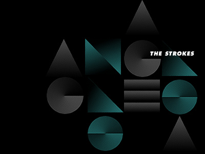 The Strokes angles black gradient grey teal typography
