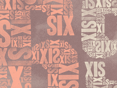 Number Six letterpress pink purple six typography woodtype