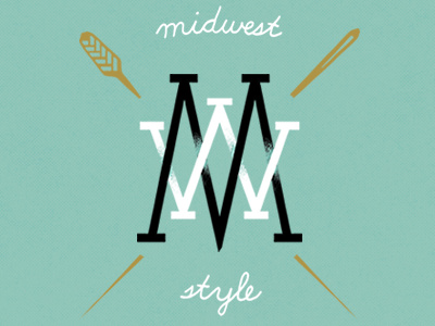 Midwestyle collegiate midwest needle style wheat stalk