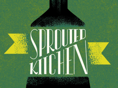 Sprouted Kitchen black bottle green kitchen texture typography yellow