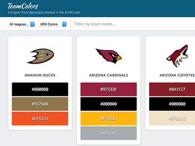 Team Colors web web design