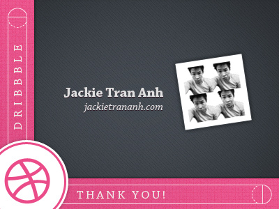 Thank You Jackie basketball black dribbble pink texture