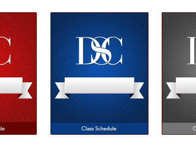 Class Schedule Covers banner blue red ribbon