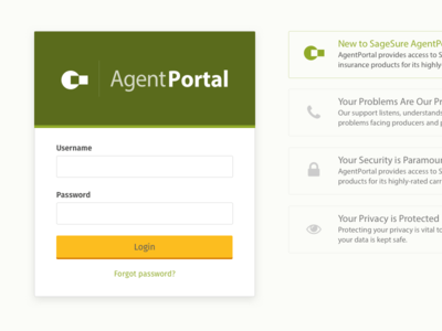 Login screens