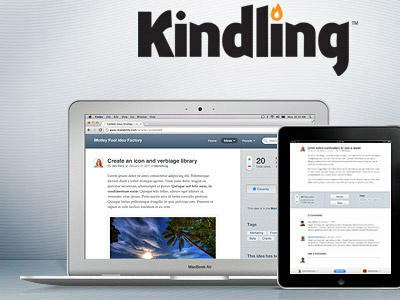 Kindling Artwork blue responsive screenshots