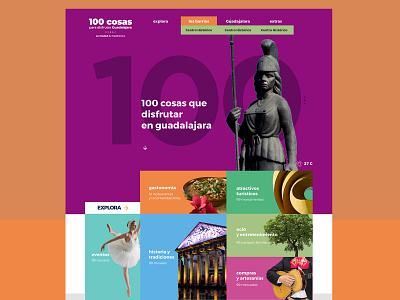 100 Cosas Guadalajara - Tourist/ Visitors Guide branding color flat minimal ui ux web website