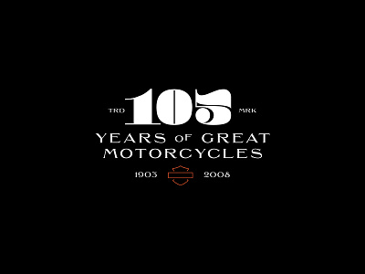 Harley-Davidson 105th Anniversary branding design harley davidson harley davidson icon logo motorcycles type type design typography wordmark