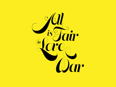 Love & War calligraphy design script lettering typography