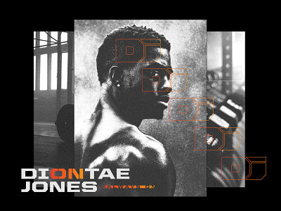 Diontae Jones Logo / Identity athlete black and white branding design fitness gym identity logo model portrait typography workout