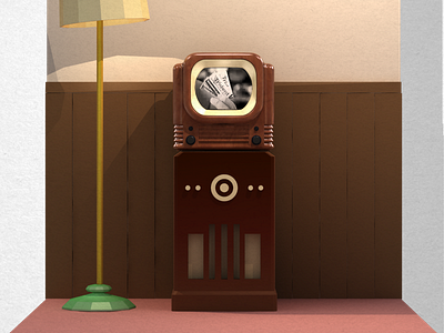 1940s Set - Twitter TV 1940s 3d bigchaz low poly motion graphics twitter vray