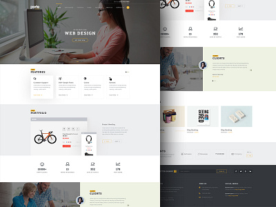 Porto_Home page redesign business clean icons image minimal theme typo ui ux web
