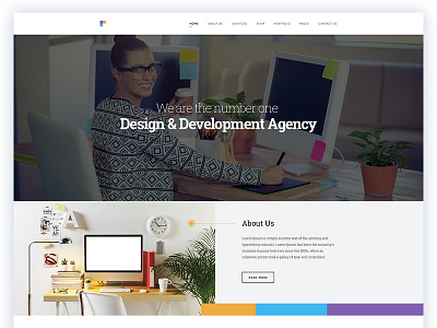 Design agency about us agency design fun fact minimal service team testimonial ui ux web