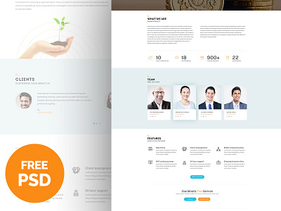 Bplus : Business Free PSD business button free psd freebie mockup team testimonial theme ui ux