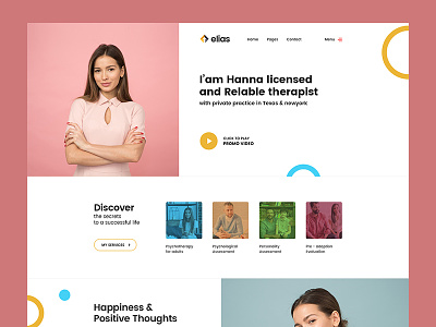 Therapist Home page blog business clean color form freelancer homepage illustration minimal psd template theme therapist typo ui web
