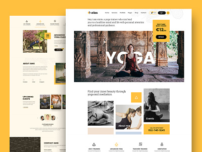 Yoga blog color contact contact form homepage image map minimal pricing psd services template theme typo ui yoga
