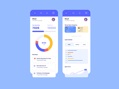 My money planner dashboard mobile analytics analytics dashboard app concept dailyui dashboard app design flatdesign interface payment app planner responsive statistics stats uiux uxui webdesign