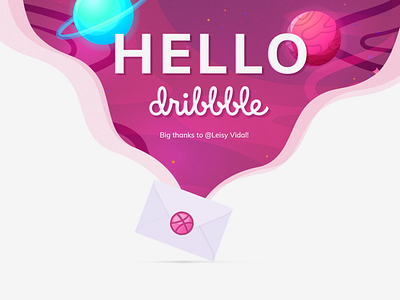 Hello Dribbble! design flat icon illustration vector