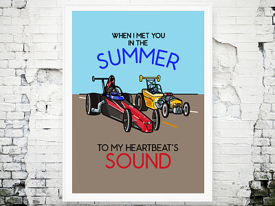 SUMMER beat calvin harris cars illustration met music pilot print race song summer type