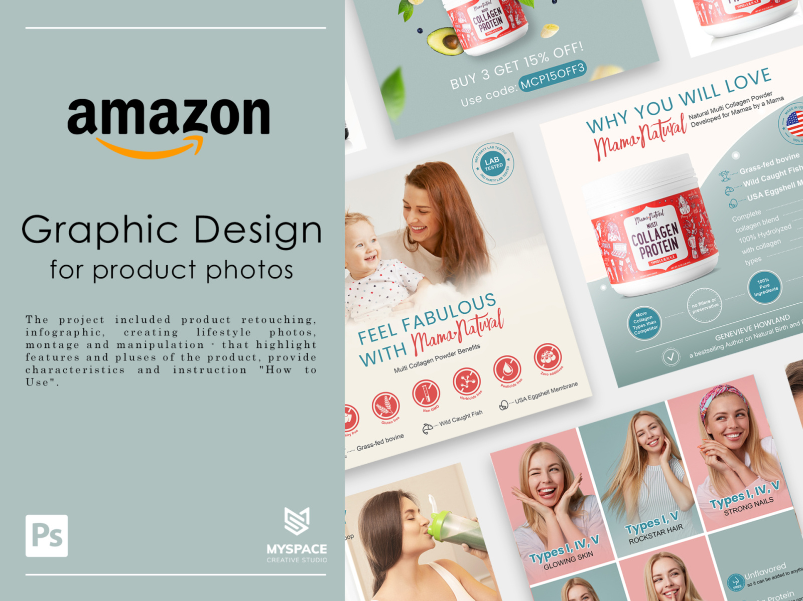 Graphic Design for Amazon product listing by MySpace Creative Studio on