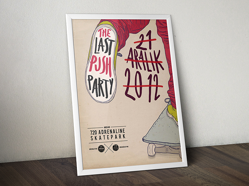 Lastpush illustration typography art graphic design poster flyer skateboard skate logo party last