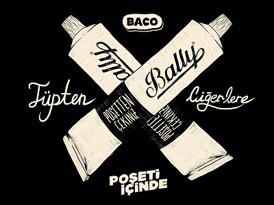 Baco Bally Illustration hand illustration lettering logo
