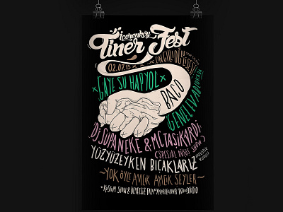 Typographic Tinerfest poster design flyer hand illustration letter lettering poster typography