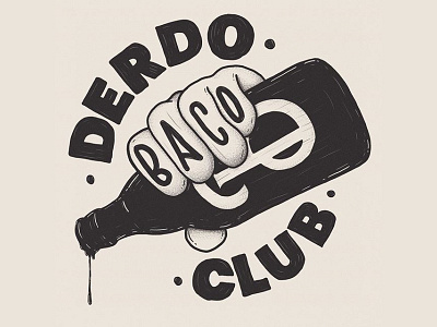 Derdo Club Textile Design for baco baco beer beer bottle illustration lettering typography