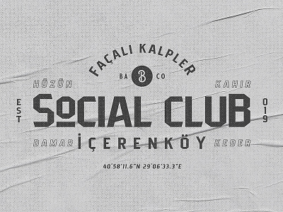 Façalı Kalpler Social Club for Baco baco club design icerenkoy social tee textile design typography