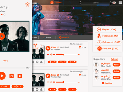 Music post page design music music player video player web design