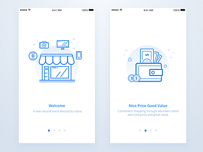 Intro Pages daily ui icons intro pages line platform shopping trade ui ux