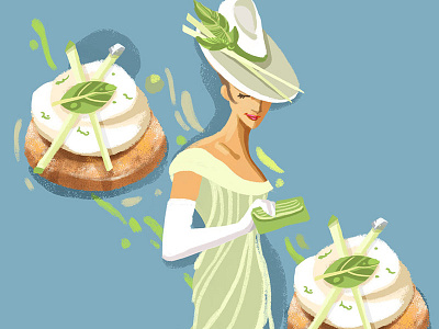 Day 42: Choux Apple character design choux pastry fashion french french pastry girl gown illustration pastry pretty woman