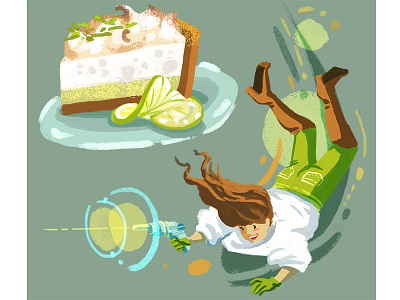 Day 45: key lime pie barbarella character design dessert girl illustration key lime pie sci fi sweet vintage
