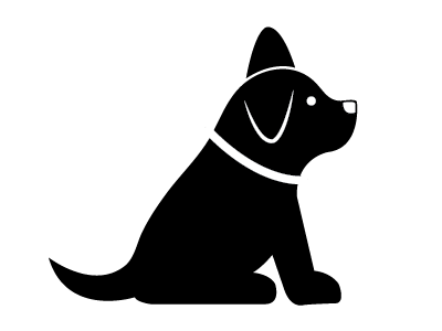 Ear Up Ear Down dog icon logo maker of rad more dog stuff woof