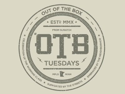 Out of the Box Tuesday Logo distressed down get hip hop logo minneapolis minnesota out of the box records the with work in progress