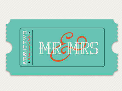 MR + MRS TICKET carnival love maker of rad mr and mrs ticket wedding