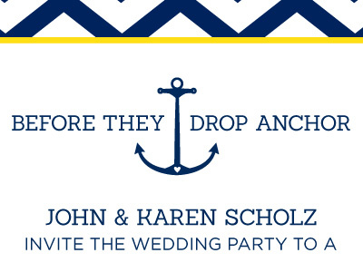 Dropping Anchor anchor heart invite nautical navy wedding